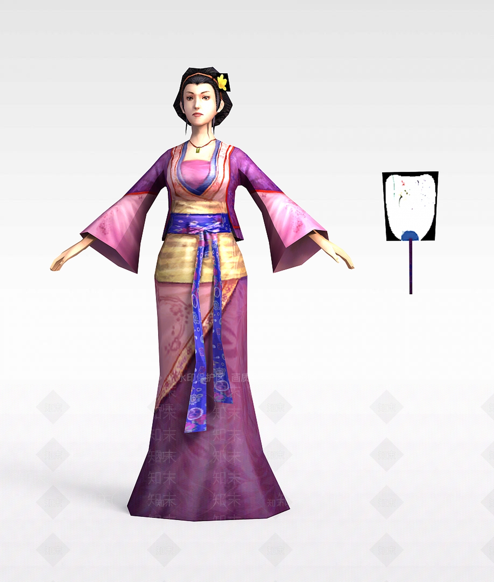 现代游戏赤壁动漫游戏人物女人3D模型下载【ID:1188657738】