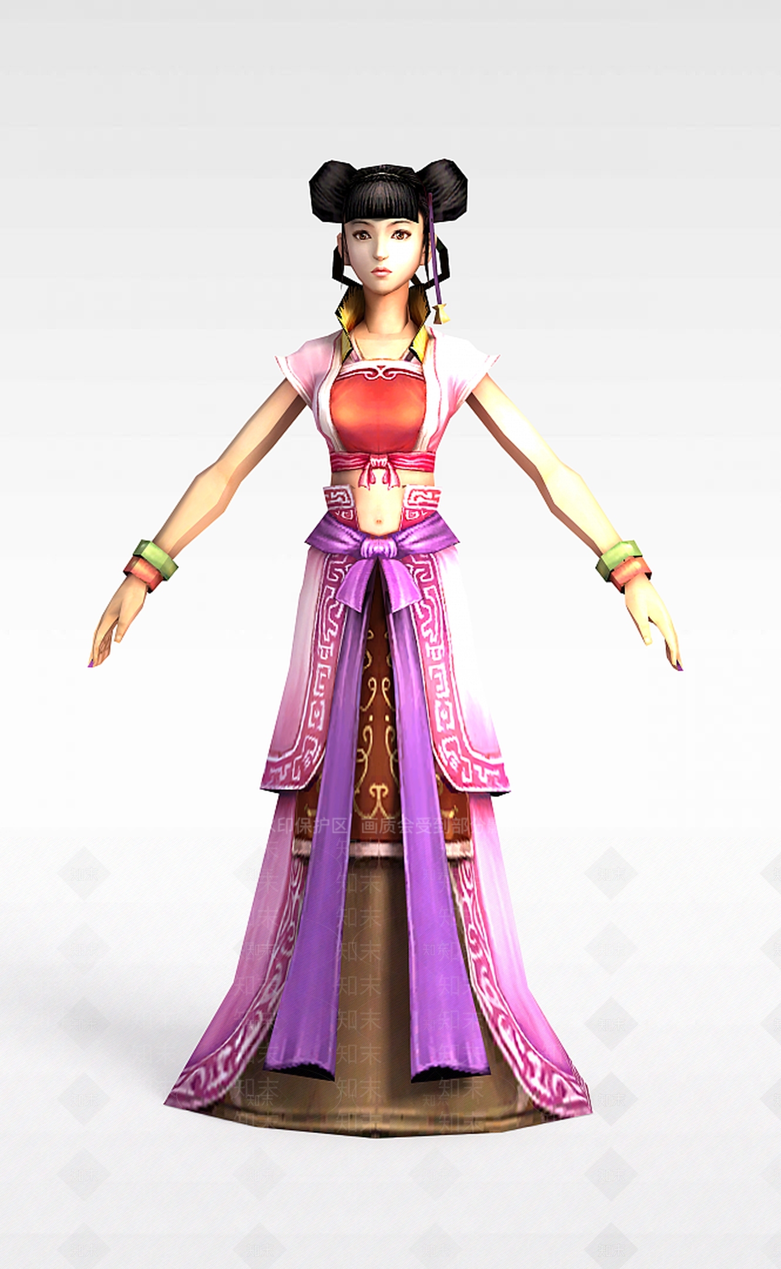 现代游戏赤壁动漫游戏人物女人3D模型下载【ID:1188657871】