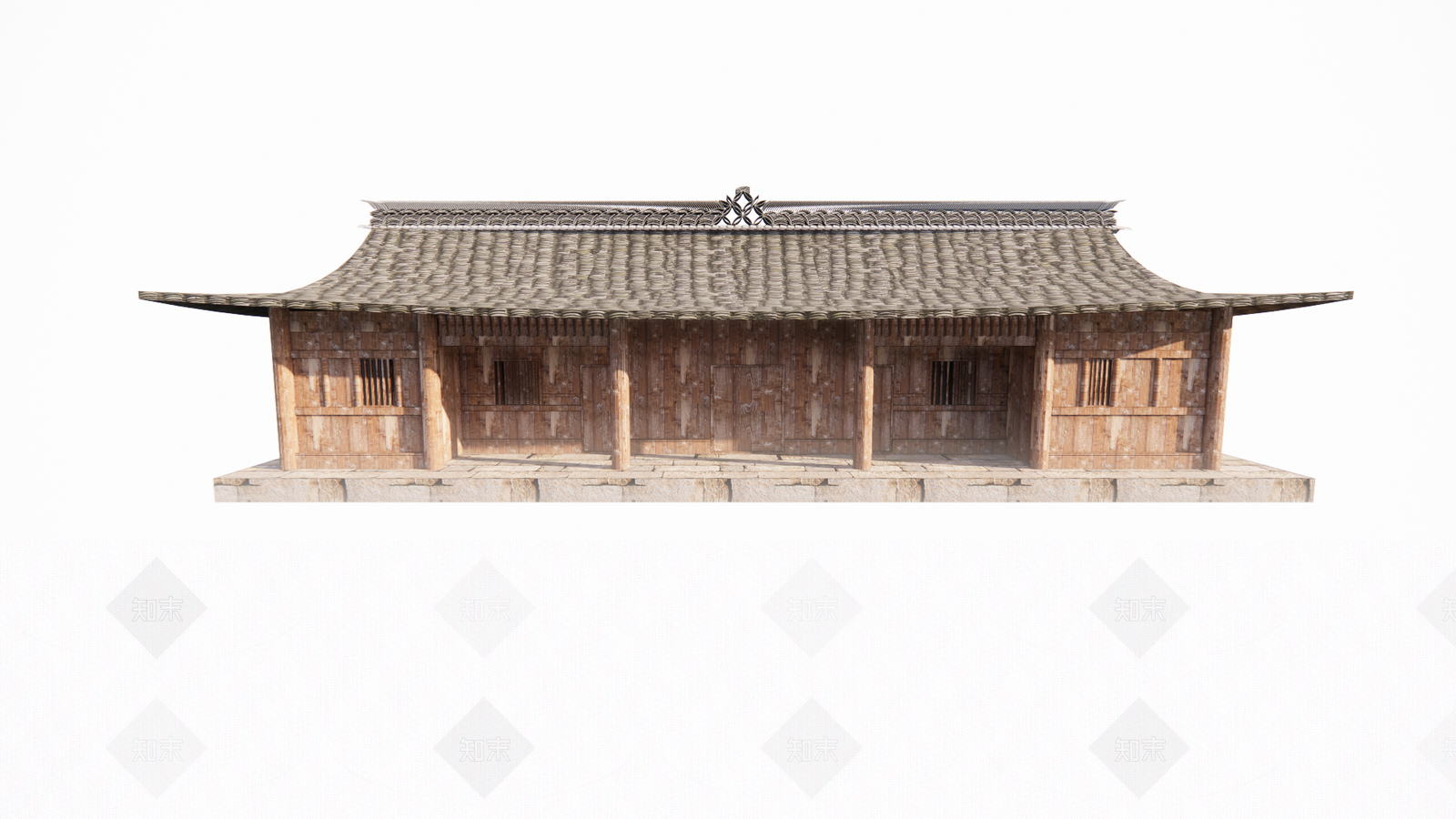 中古中式古建筑SU模型下载【ID:1188993857】
