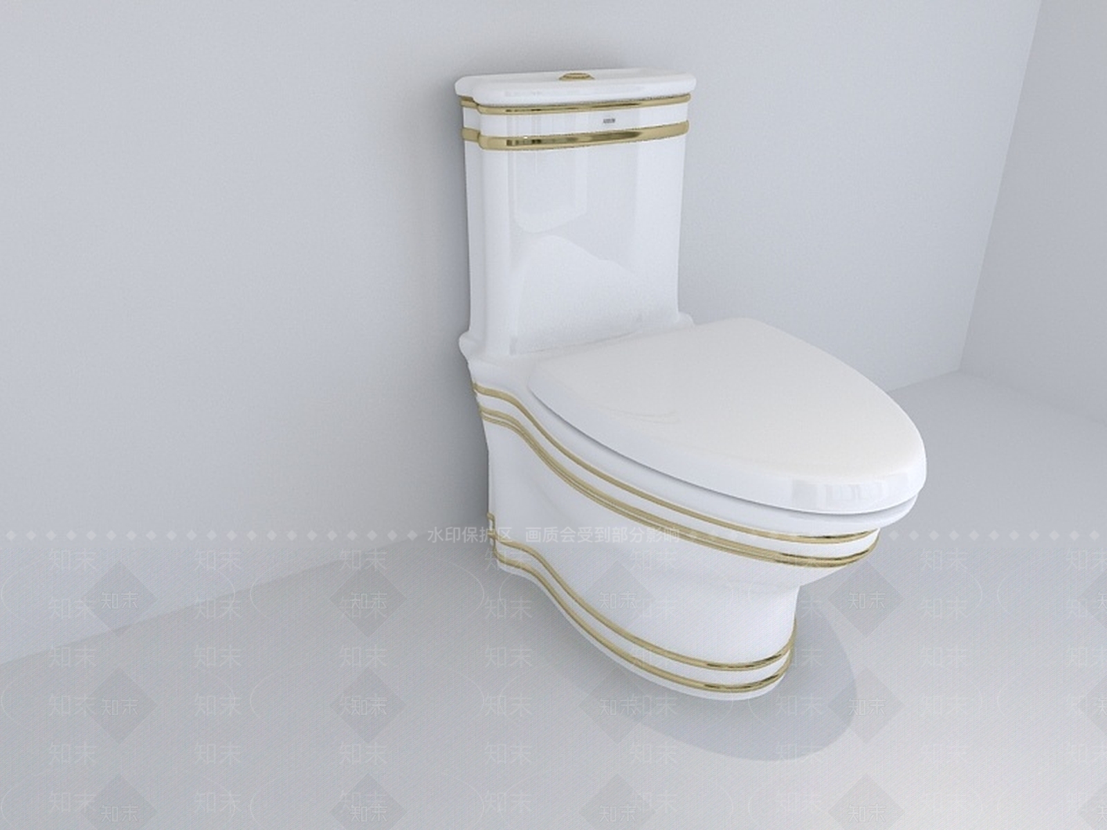 欧式古典欧式金色线条坐便器3D模型下载【ID:1188658166】