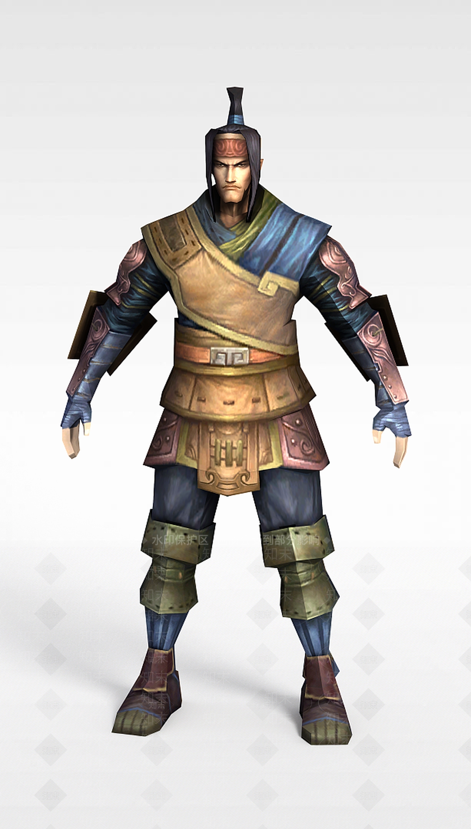 现代游戏赤壁动漫游戏人物男人战士3D模型下载【ID:1188658188】