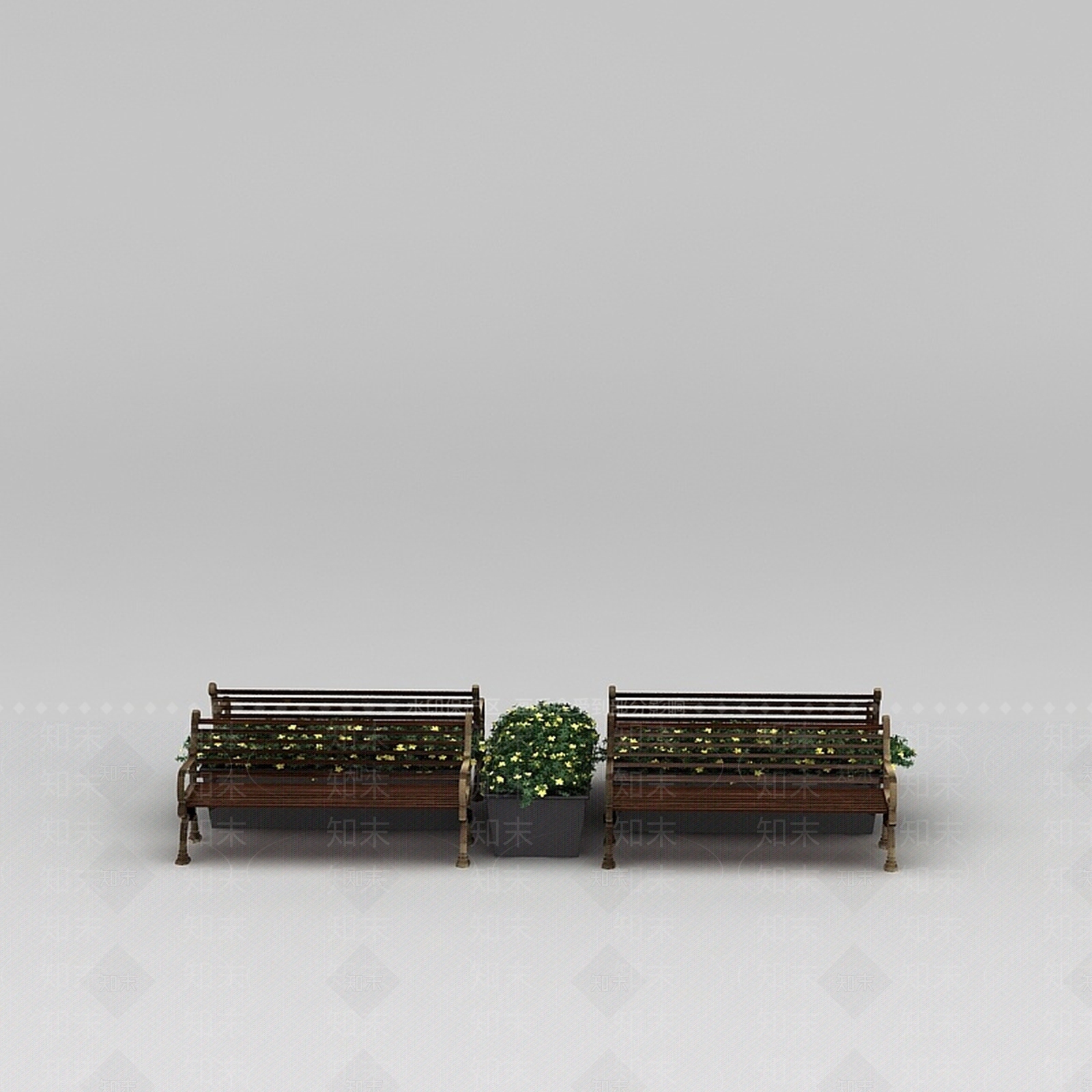 现代商业小品公园长椅休闲椅3D模型下载【ID:1188658346】