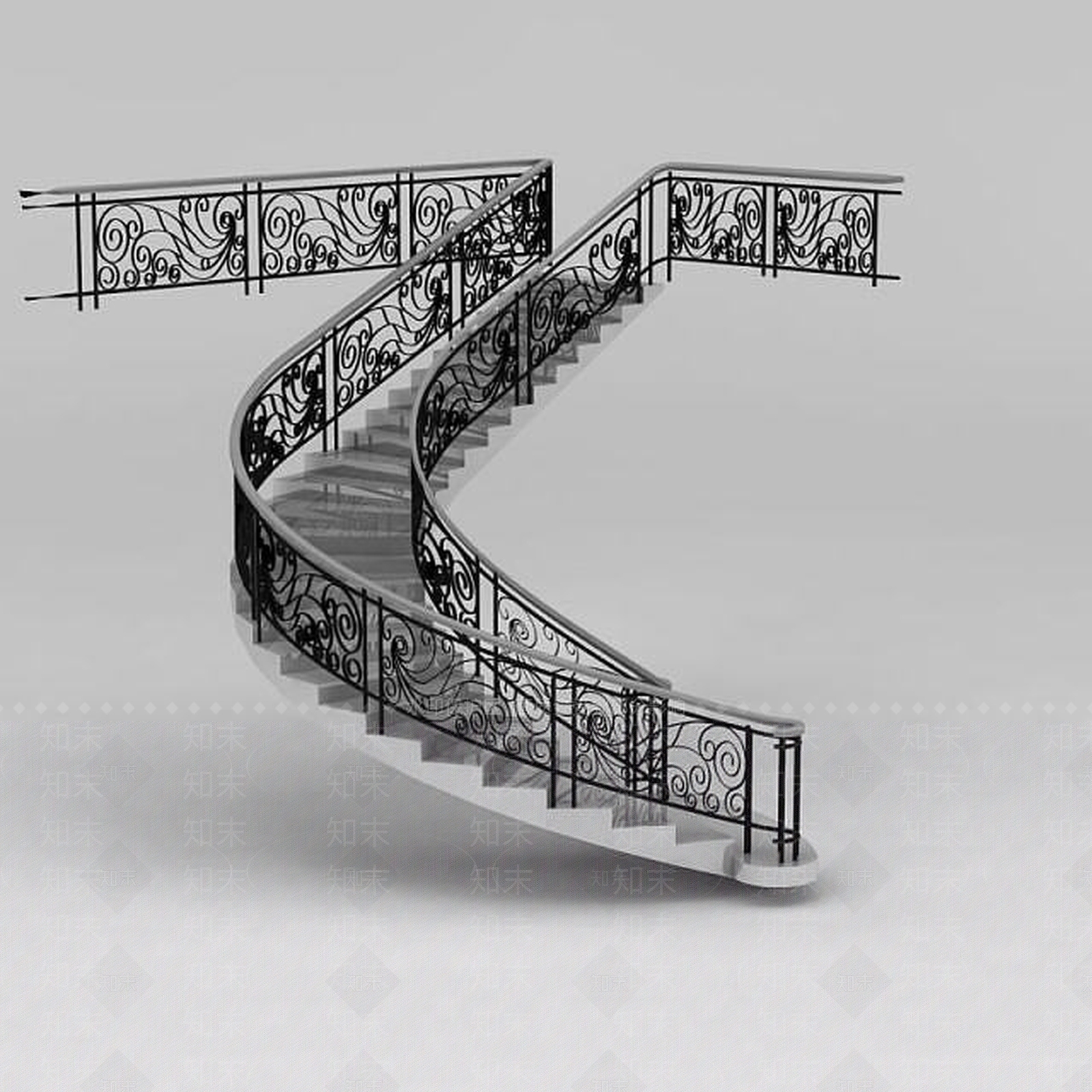 现代旋转豪华楼梯3D模型下载【ID:1188658928】