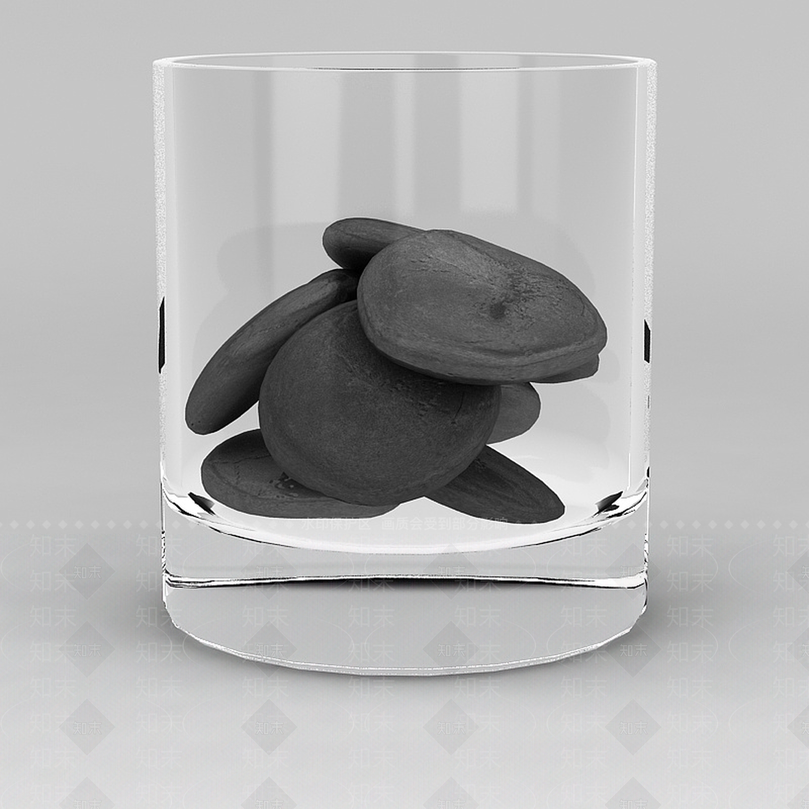 现代创意玻璃杯摆件3D模型下载【ID:1188660885】