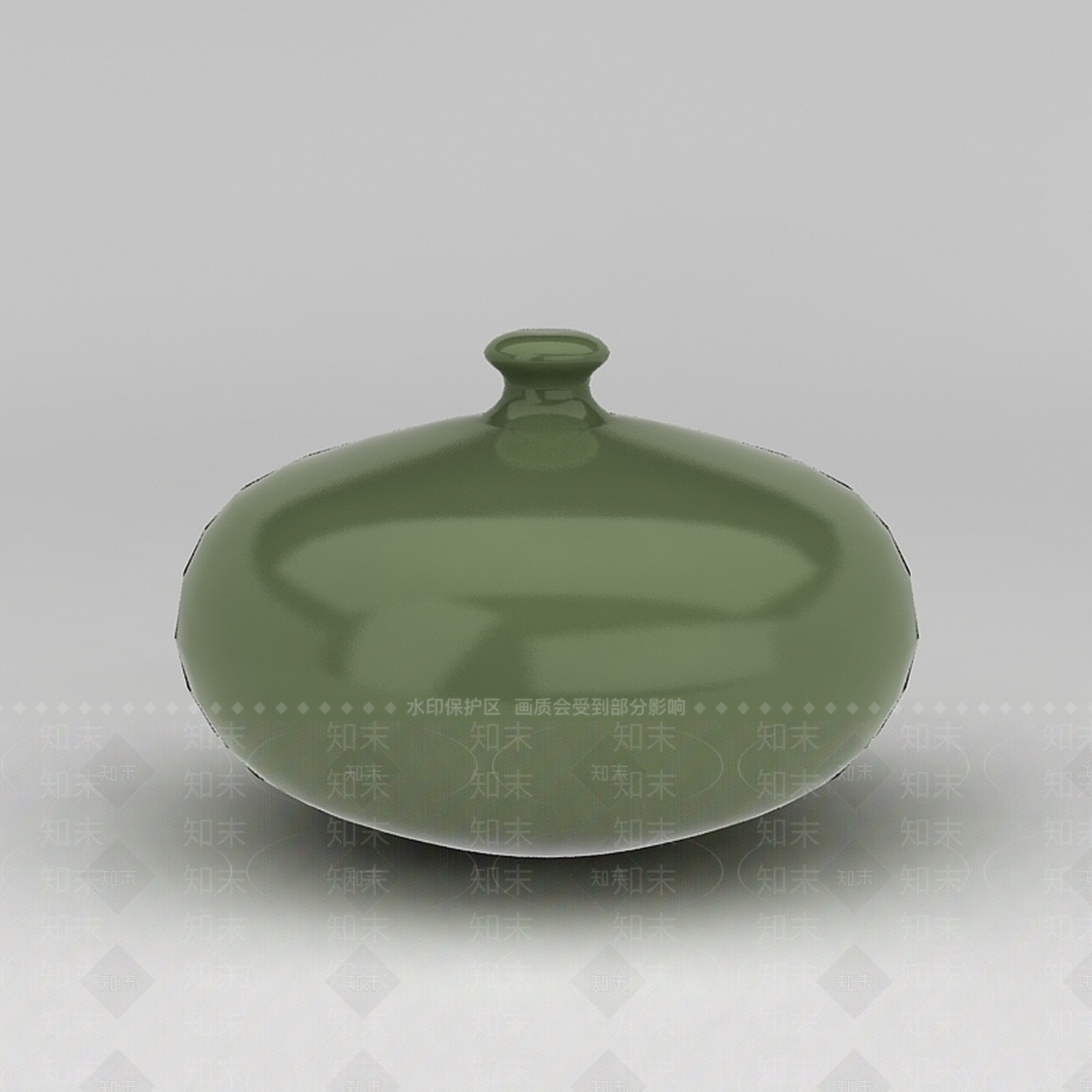 现代绿色陶瓷摆件3D模型下载【ID:1188660996】