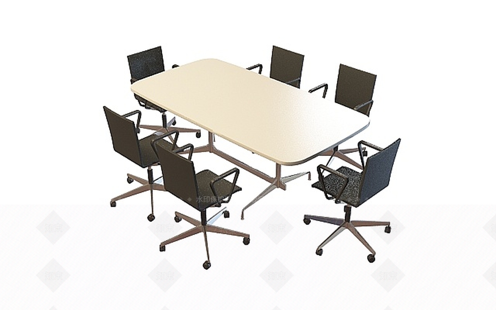 现代会议室桌椅组合3D模型下载【ID:1188662180】