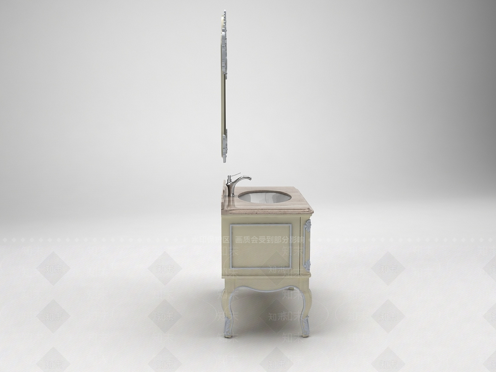 欧式古典欧式雕花浴室柜3D模型下载【ID:1188662272】