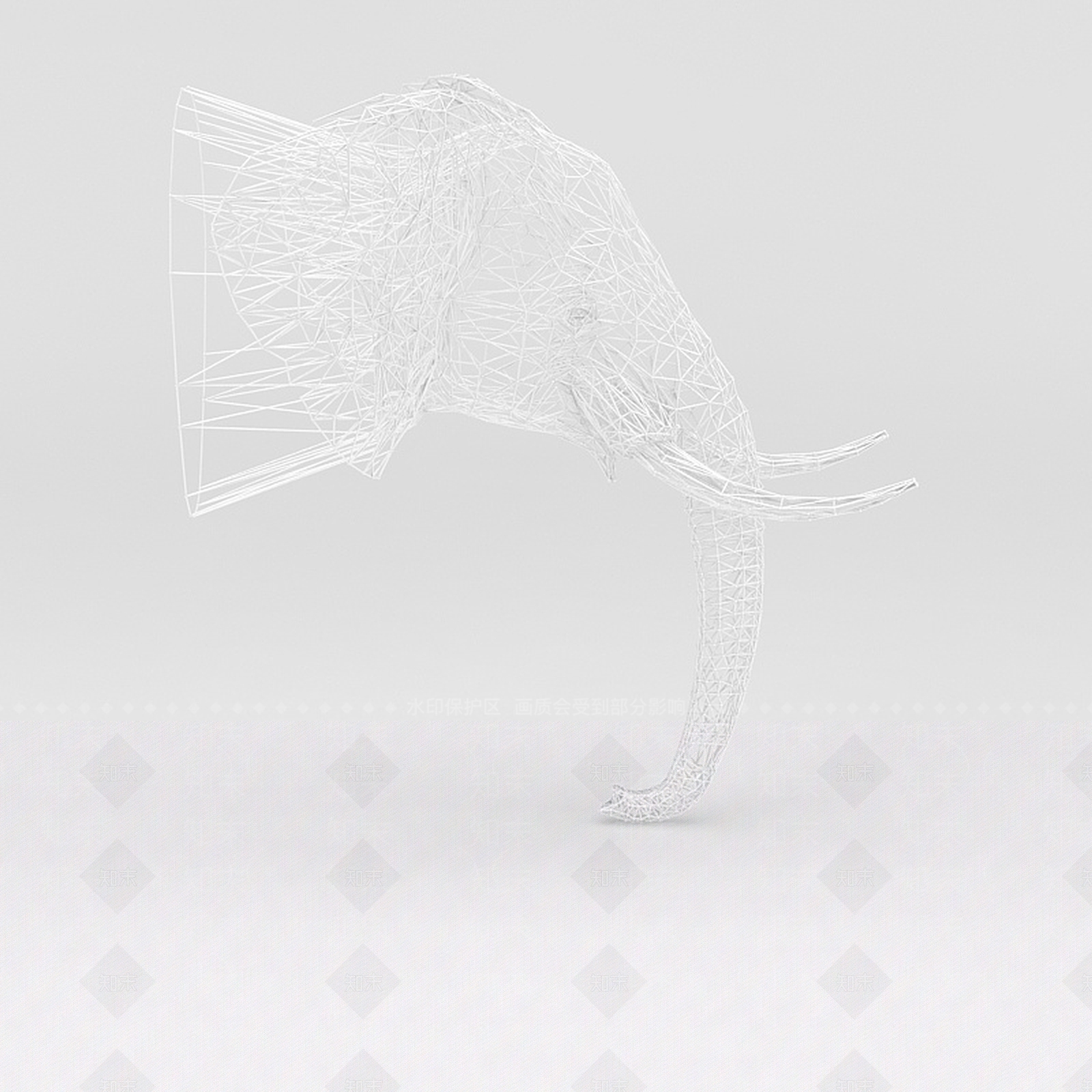 现代手工编织大象摆件3D模型下载【ID:1188663713】