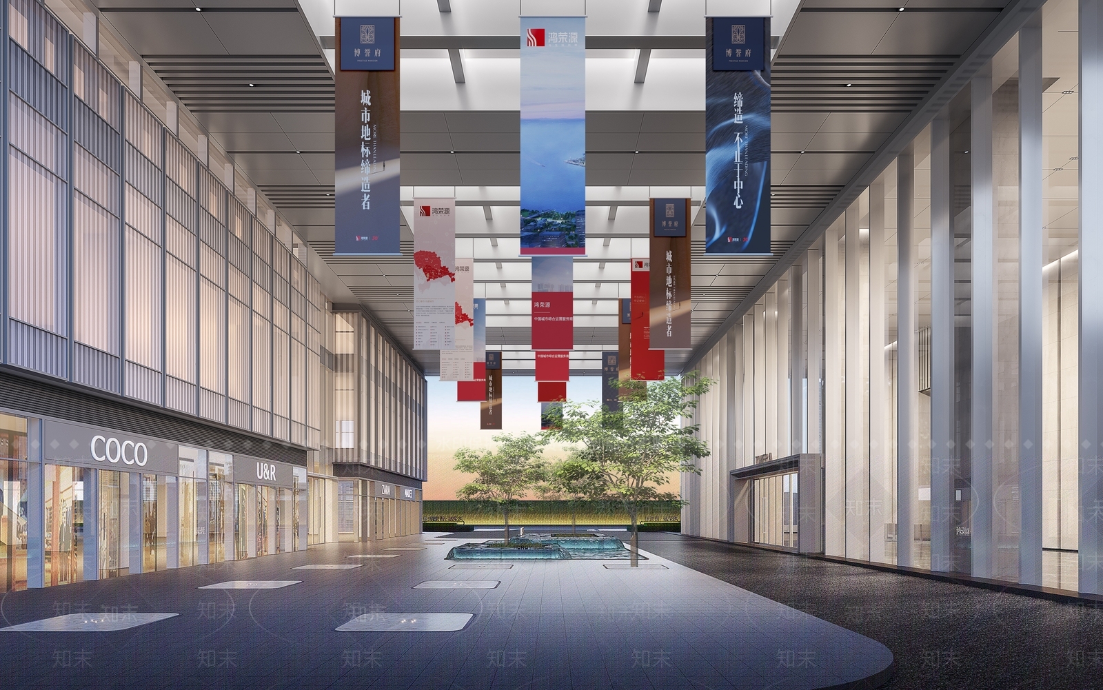 现代办公大厅3D模型下载【ID:1188666489】
