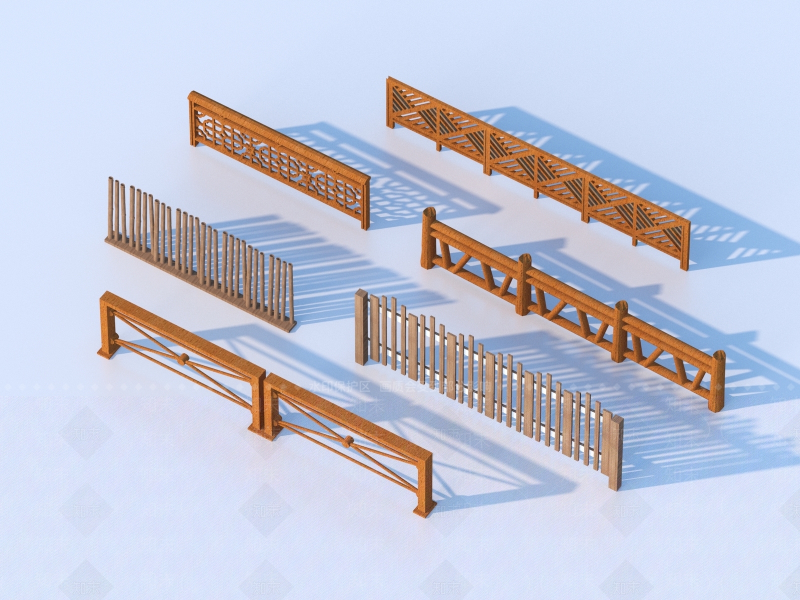 现代栏杆3D模型下载【ID:1188667238】