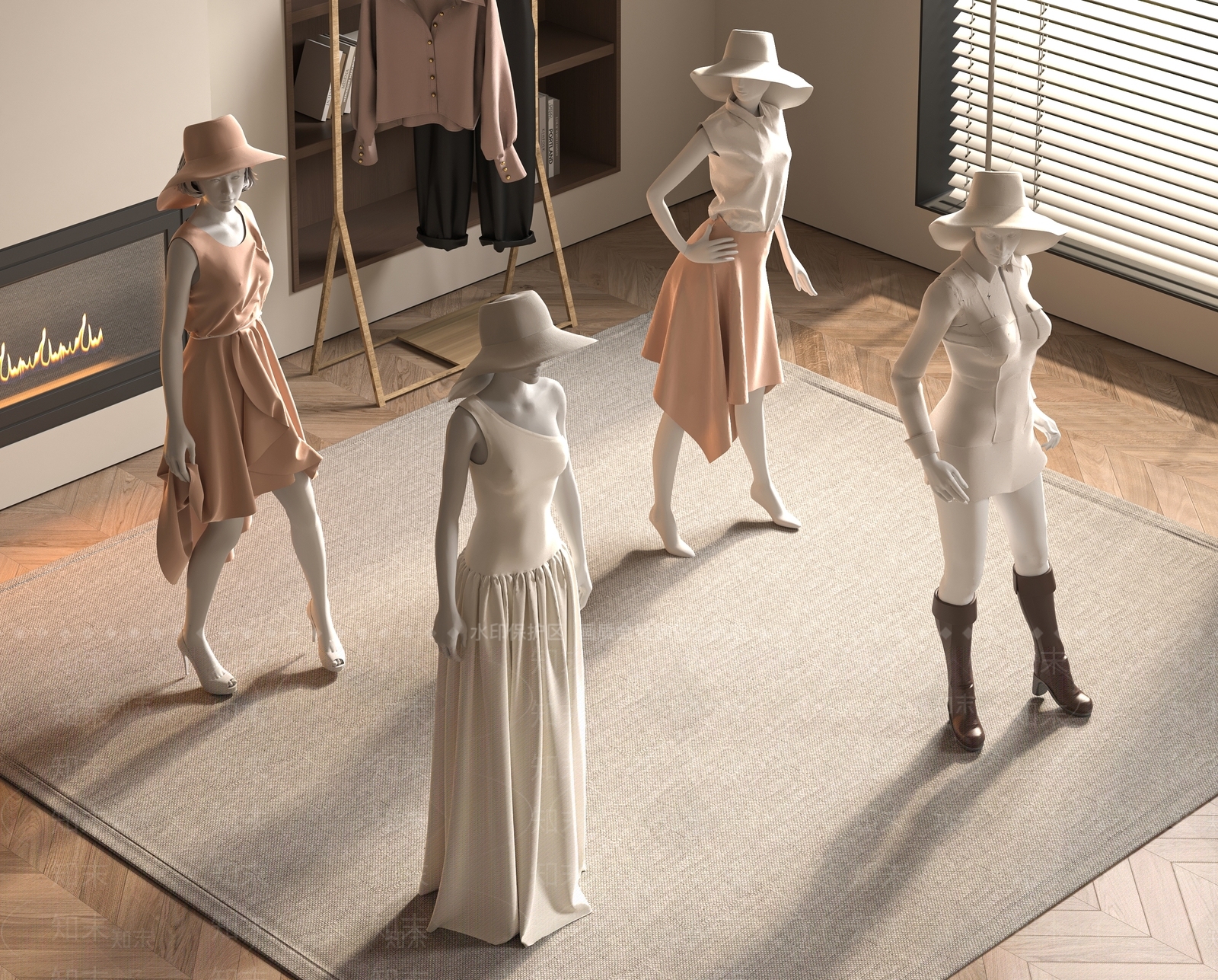 现代服装店3D模型下载【ID:1188668086】