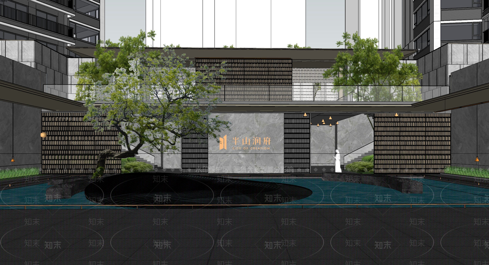 现代商业景观SU模型下载【ID:1188668213】