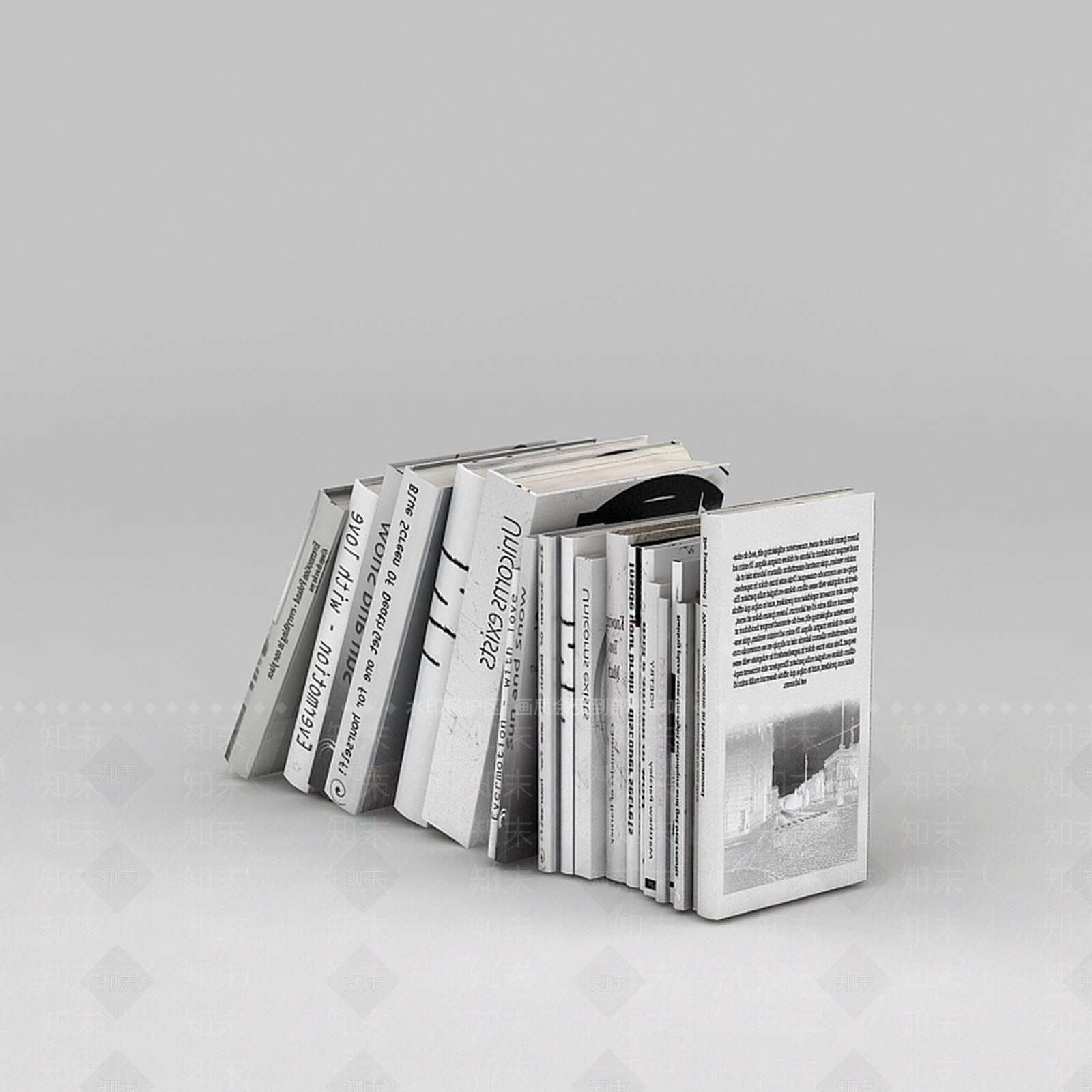 现代英文书刊3D模型下载【ID:1188676023】