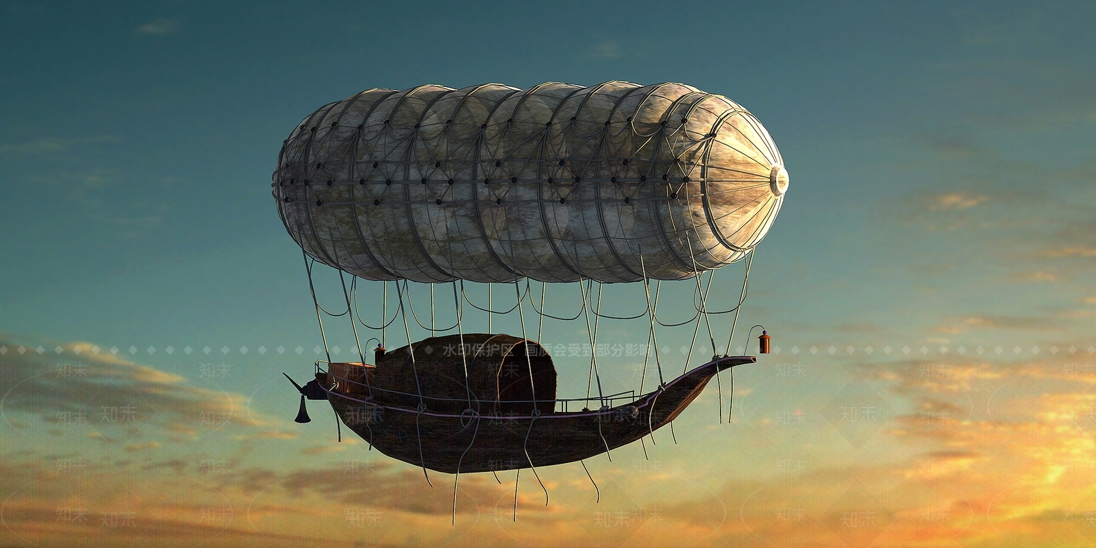 现代远古飞艇空气飞船3D模型下载【ID:1188676265】