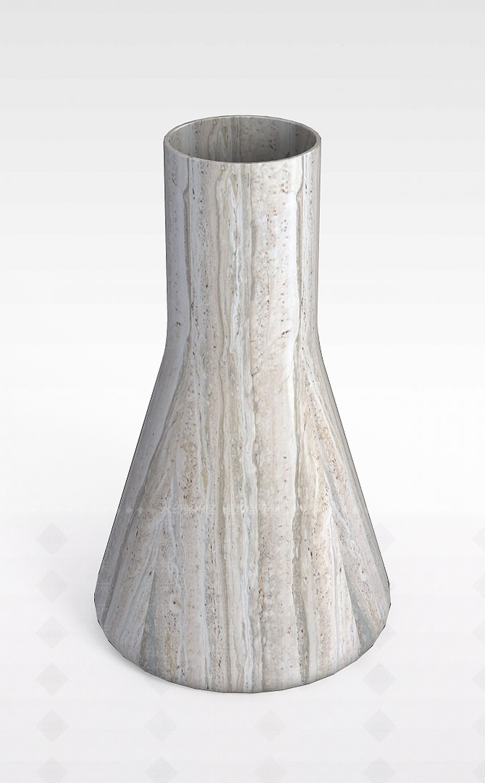 现代创意陶瓷石纹高筒花瓶3D模型下载【ID:1188676575】