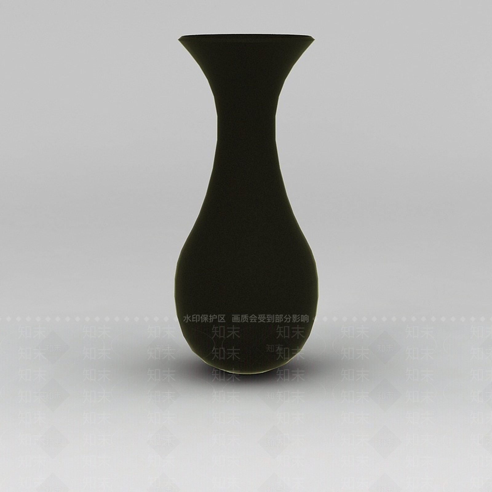 现代黑色陶瓷花瓶摆件3D模型下载【ID:1188677032】