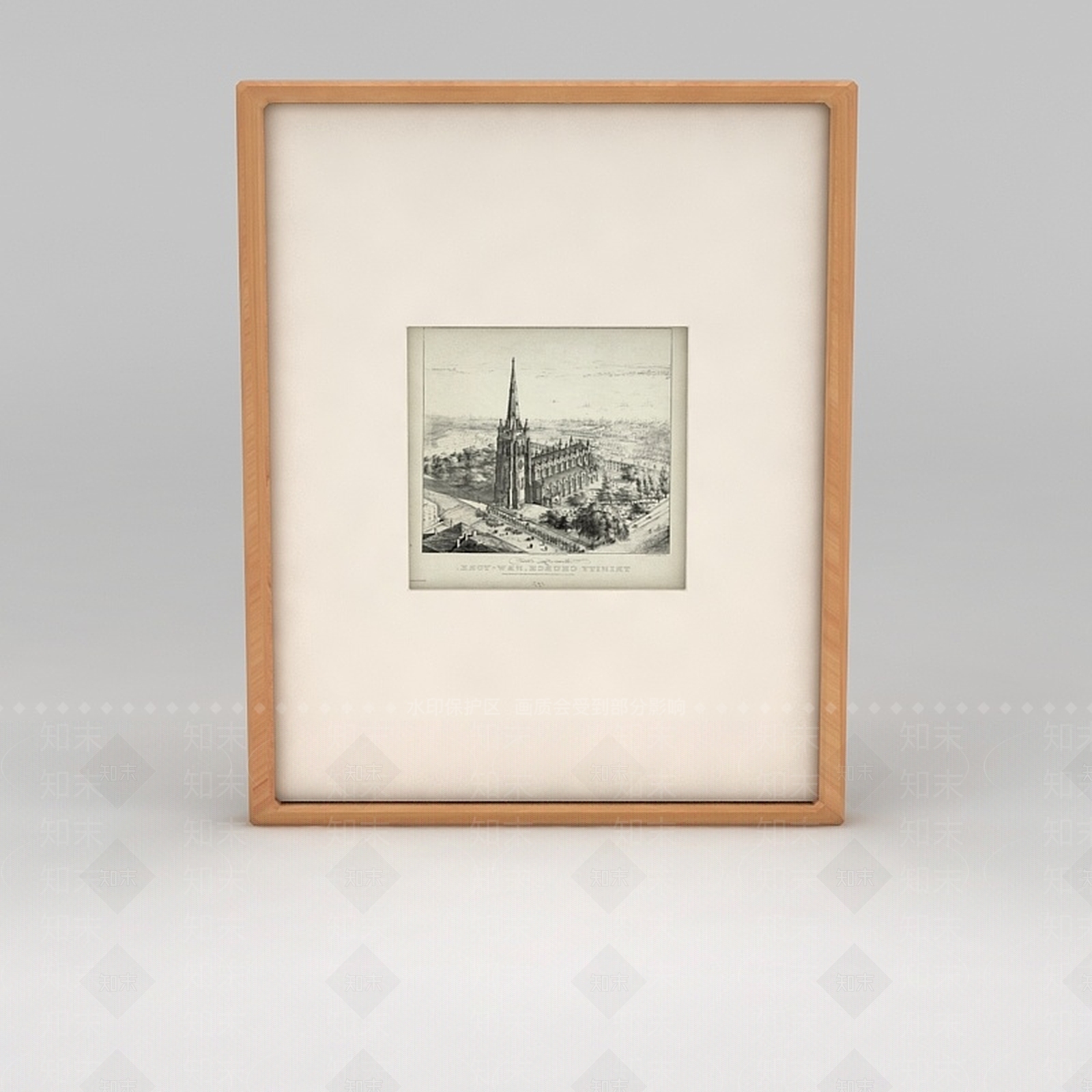 北欧实木墙壁装饰画3D模型下载【ID:1188677143】