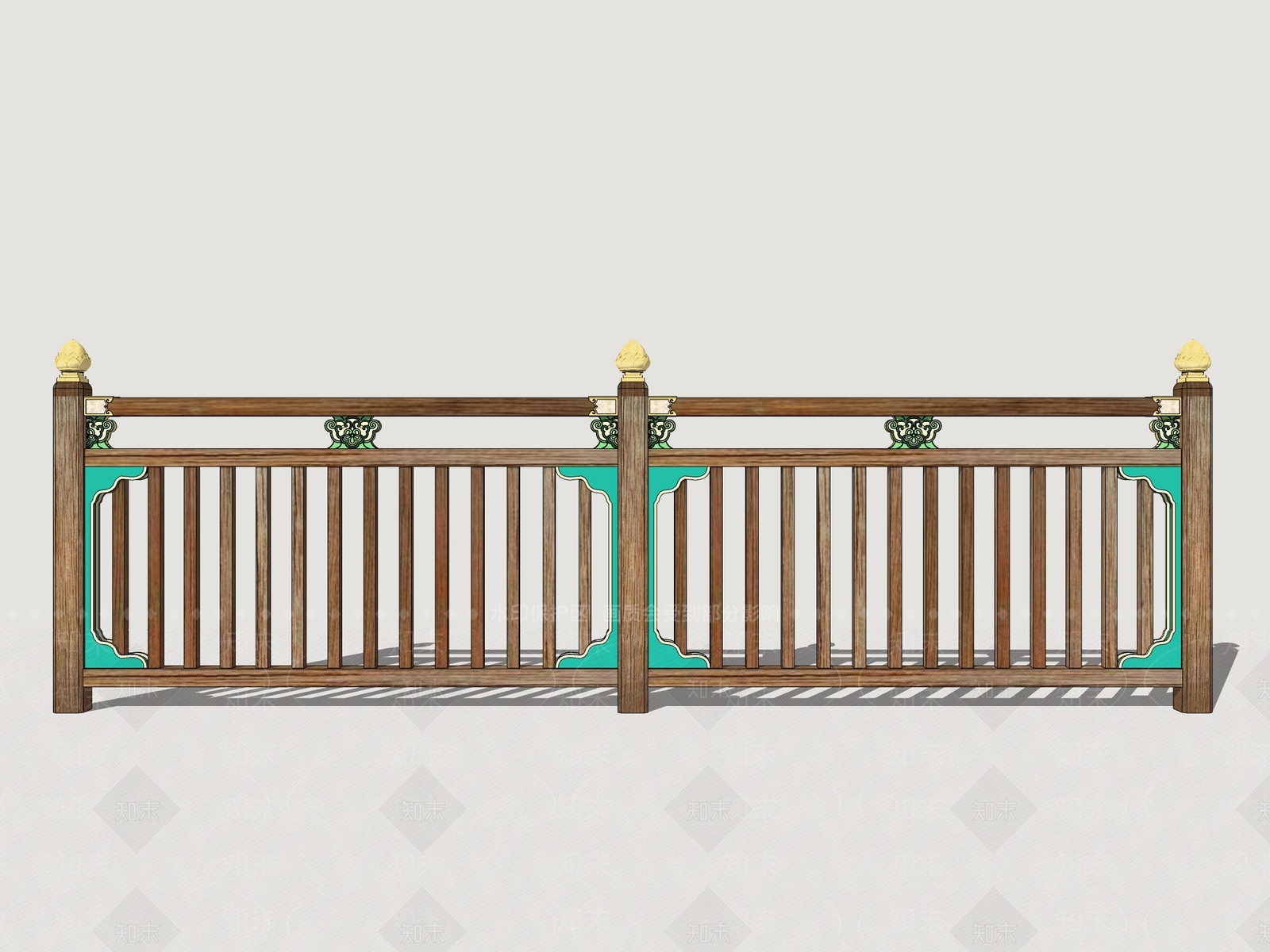 新中式围栏护栏SU模型下载【ID:1188677648】