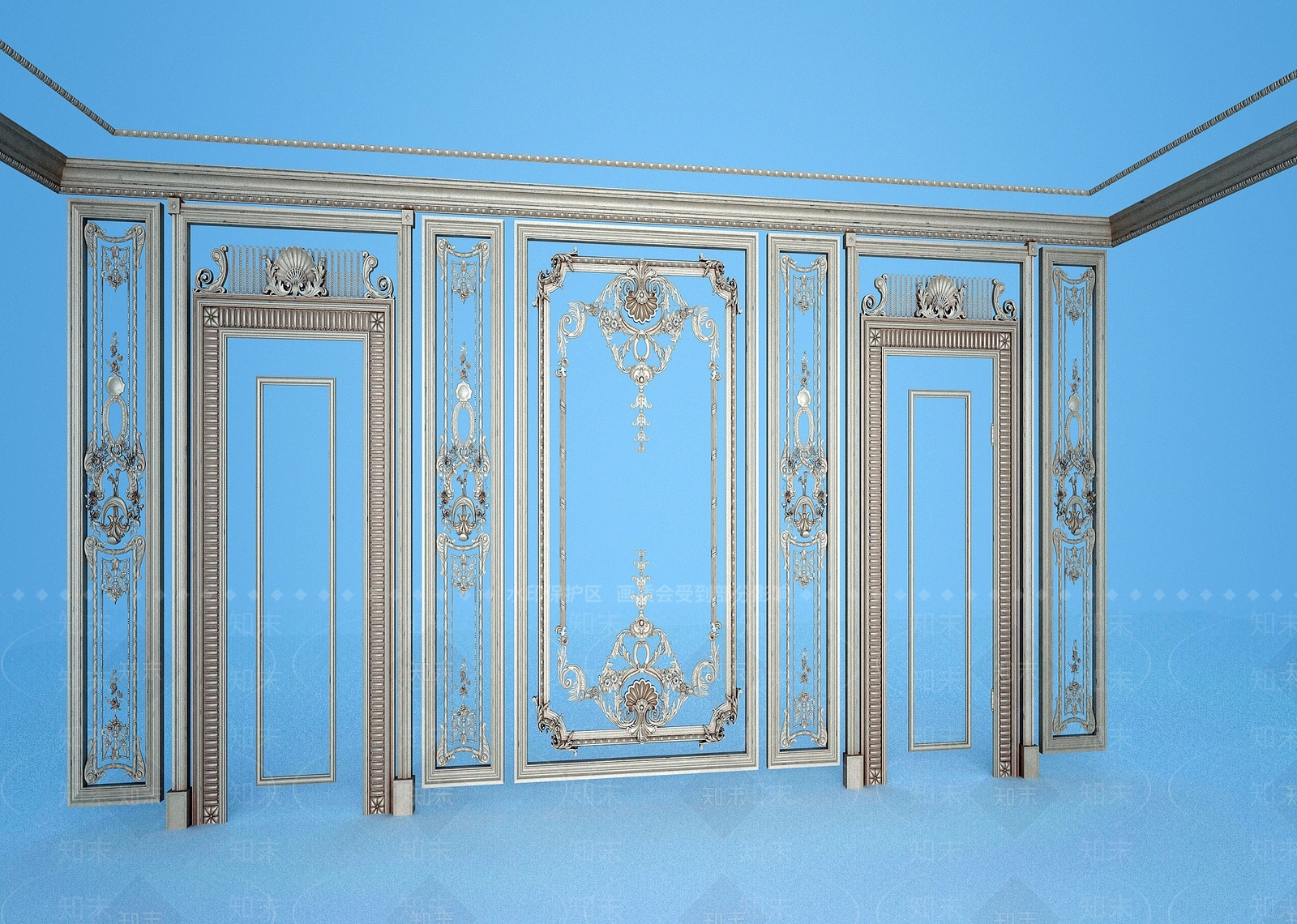 欧式古典欧式风格雕花角线3D模型下载【ID:1188678351】