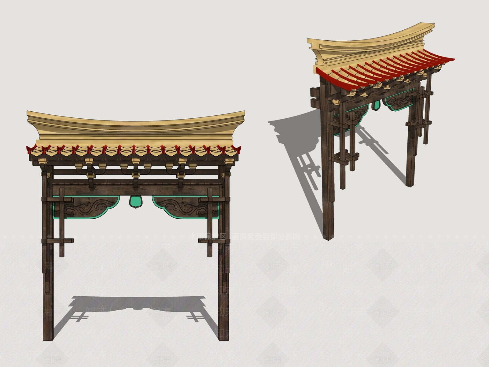 新中式门头SU模型下载【ID:1188678414】