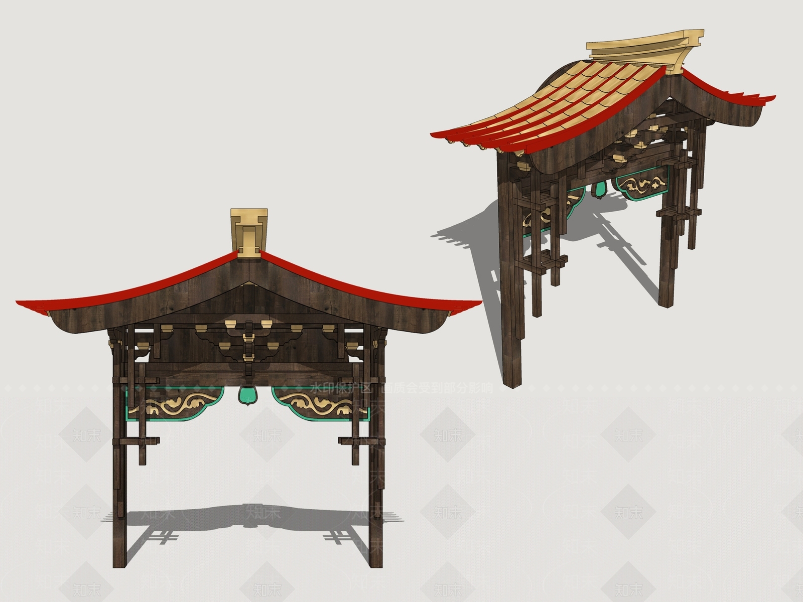新中式门头SU模型下载【ID:1188679832】