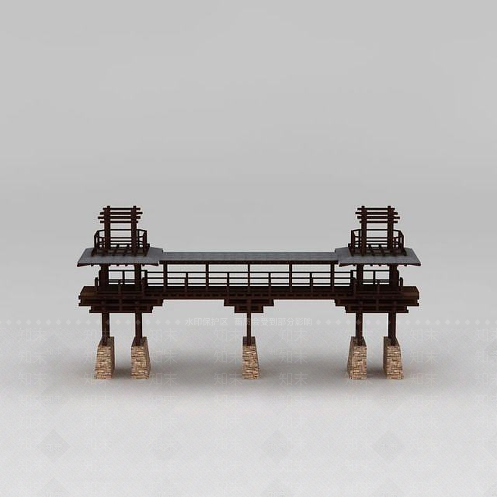 中式园林景观桥3D模型下载【ID:1188678945】