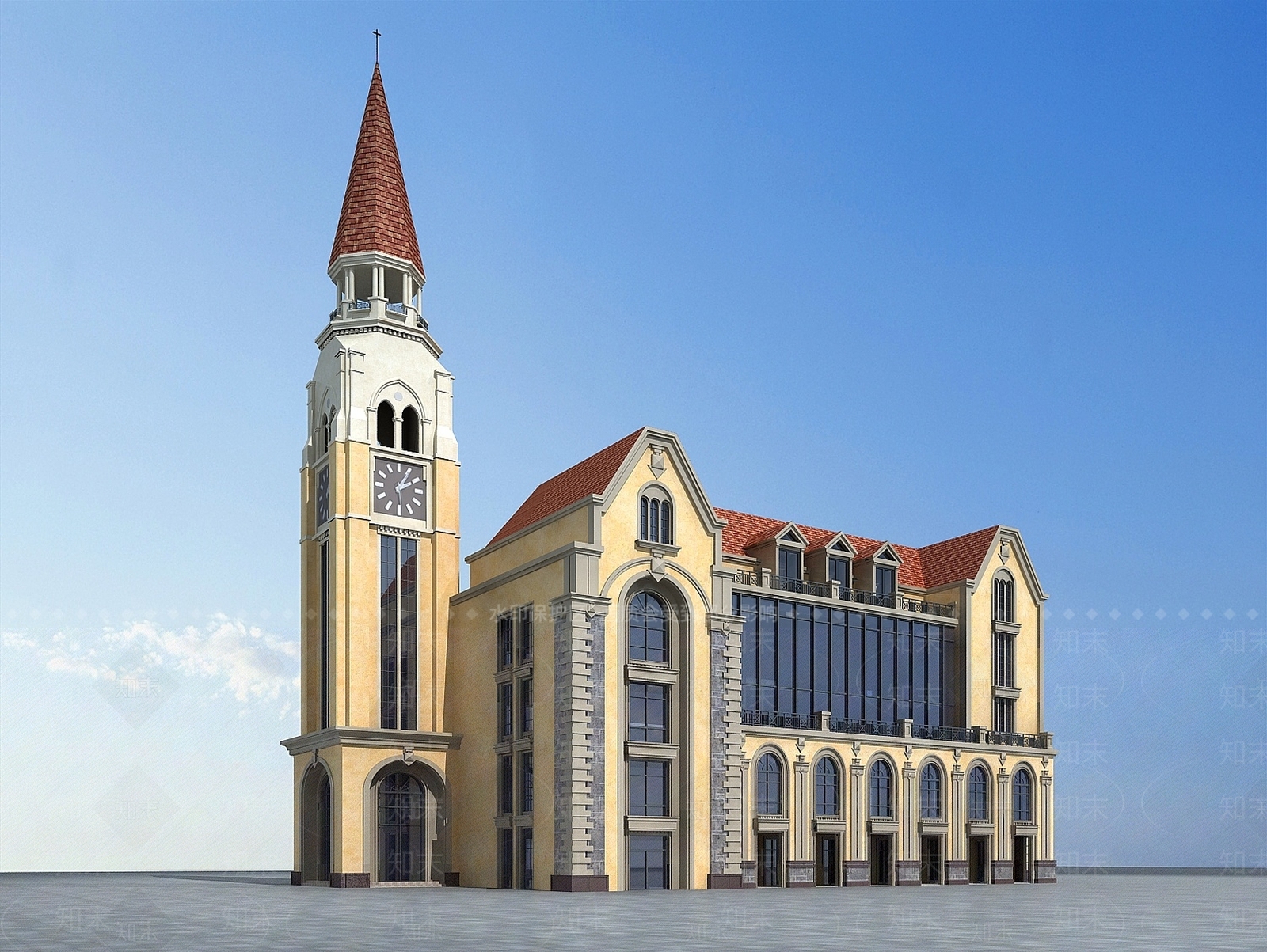 欧式古典欧式建筑3D模型下载【ID:1188679144】