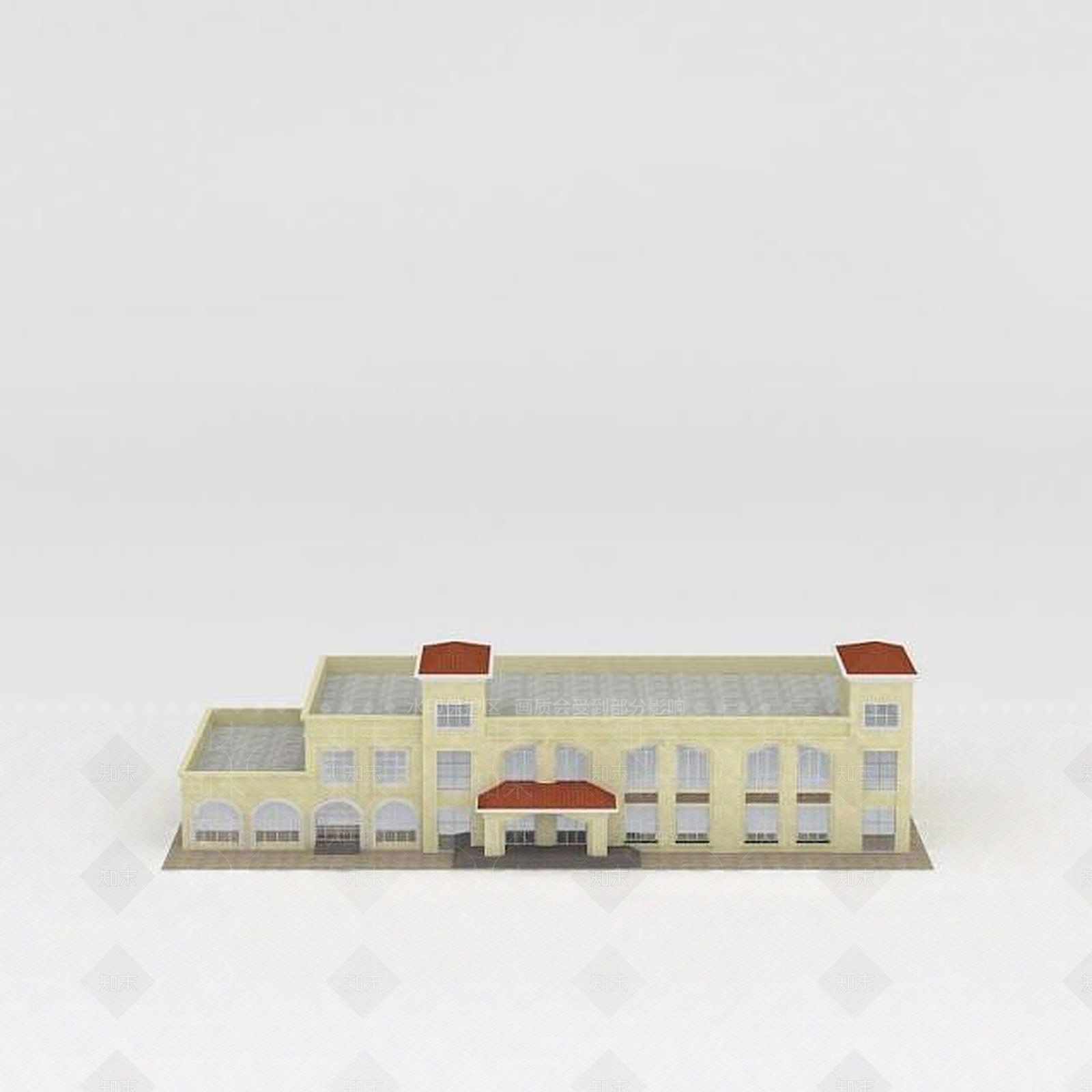 欧式古典欧式度假酒店建筑3D模型下载【ID:1188679277】