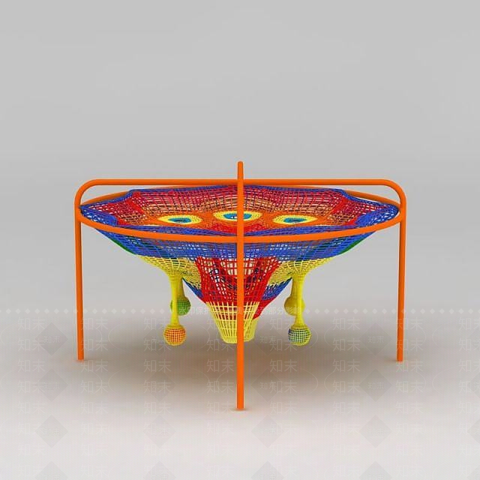 现代儿童游乐玩具彩虹网3D模型下载【ID:1188679435】