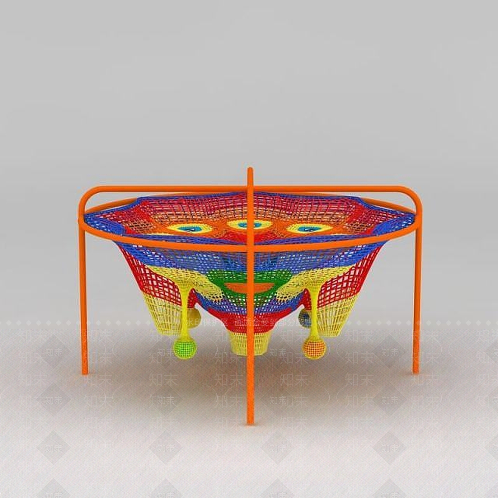 现代儿童器材3D模型渲染效果图
