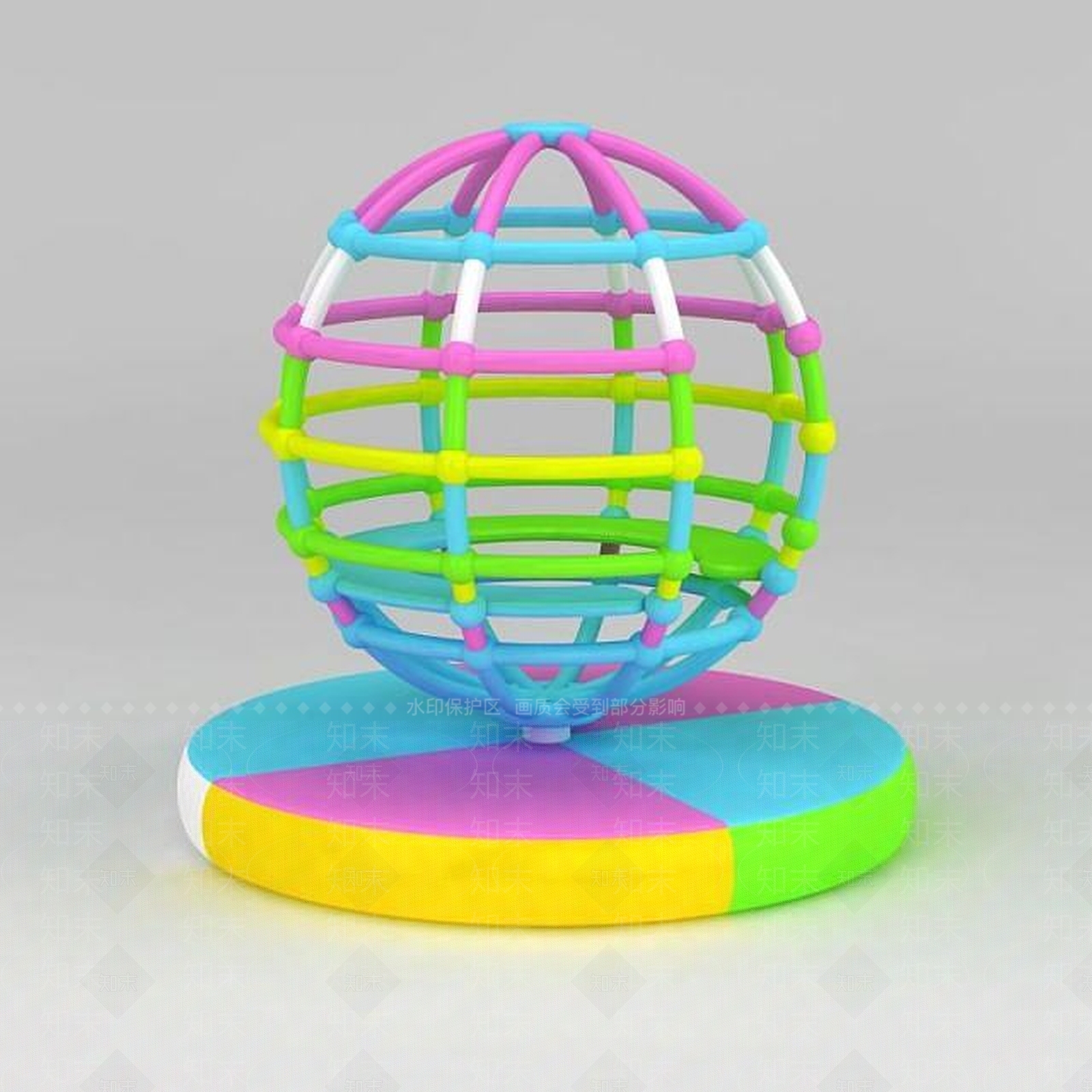 现代儿童游乐设备地球仪3D模型下载【ID:1188679754】
