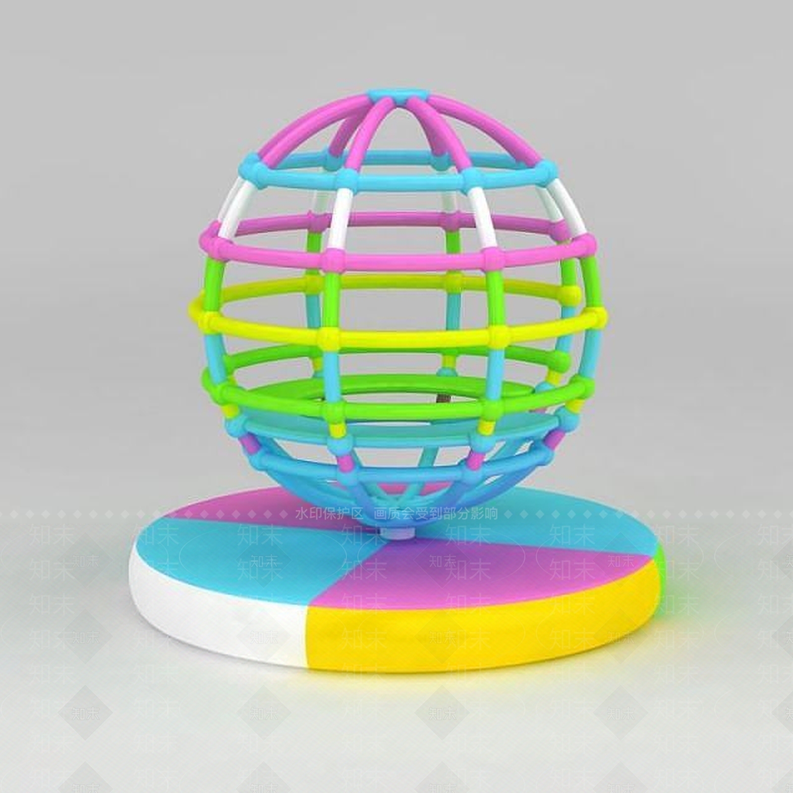 现代儿童游乐设备地球仪3D模型下载【ID:1188679754】