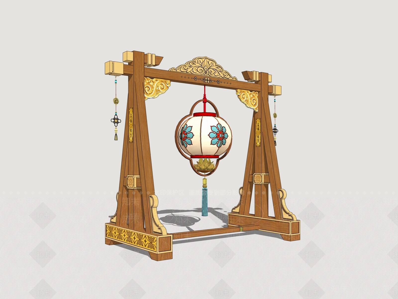 新中式灯笼SU模型下载【ID:1188680384】