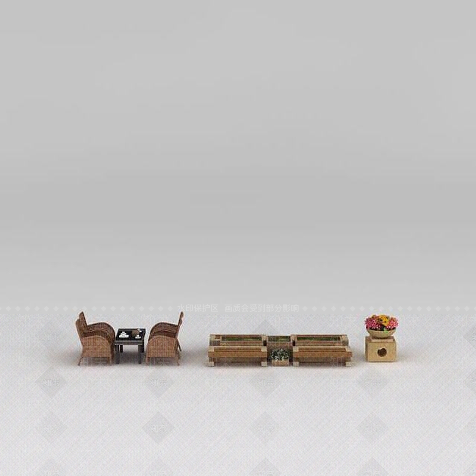 现代商业街小品3D模型下载【ID:1188680768】