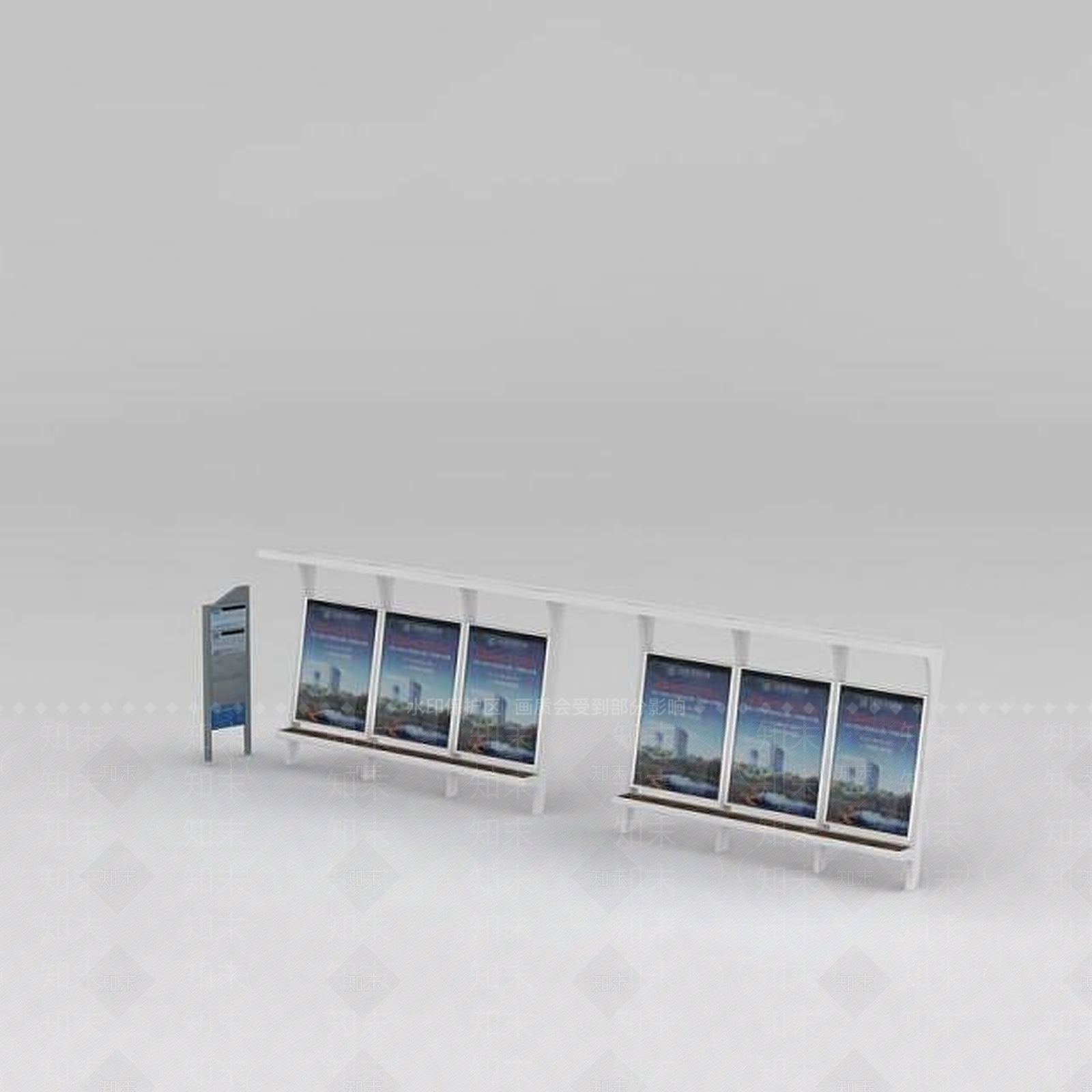 现代公交站牌3D模型下载【ID:1188680816】
