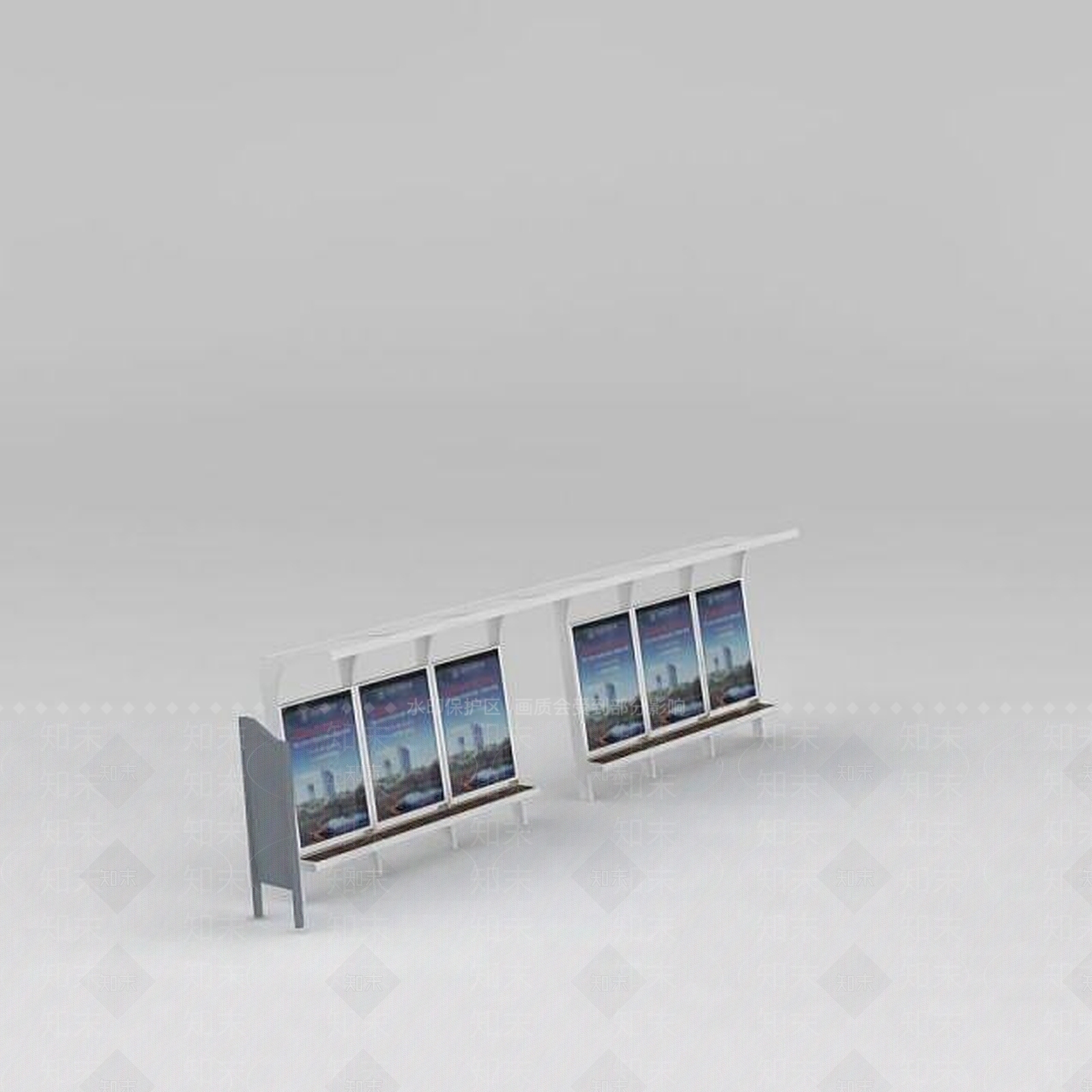 现代公交站牌3D模型下载【ID:1188680816】