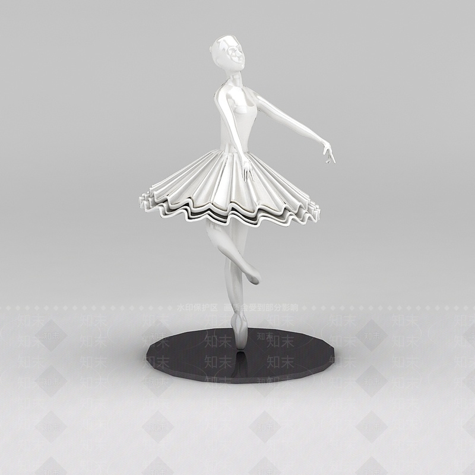 现代芭蕾女孩陶瓷摆件3D模型下载【ID:1188681750】