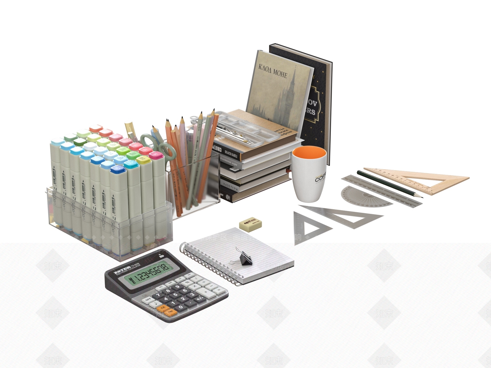 办公用品3D模型下载【ID:1188683243】