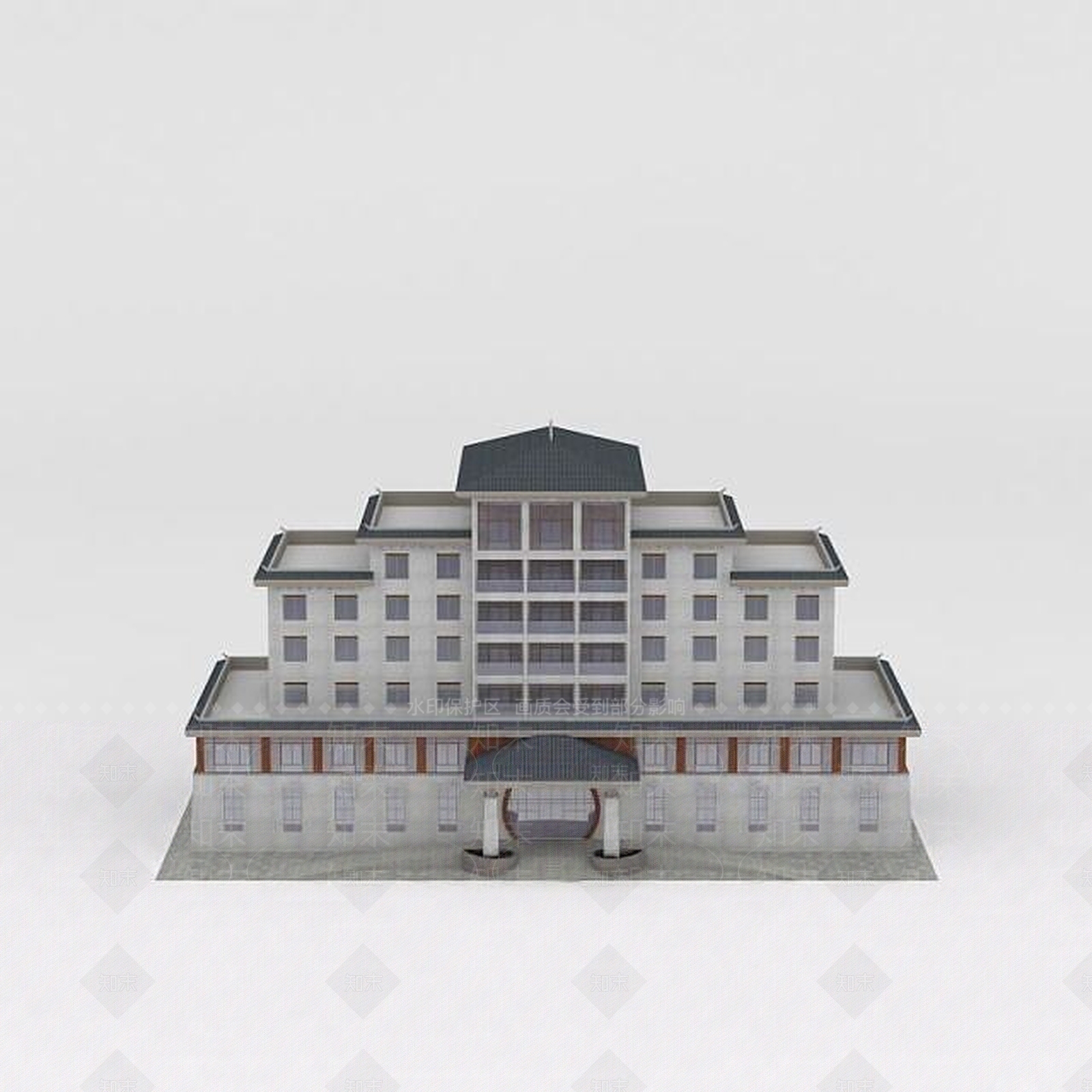 中式酒店3D模型下载【ID:1188684512】