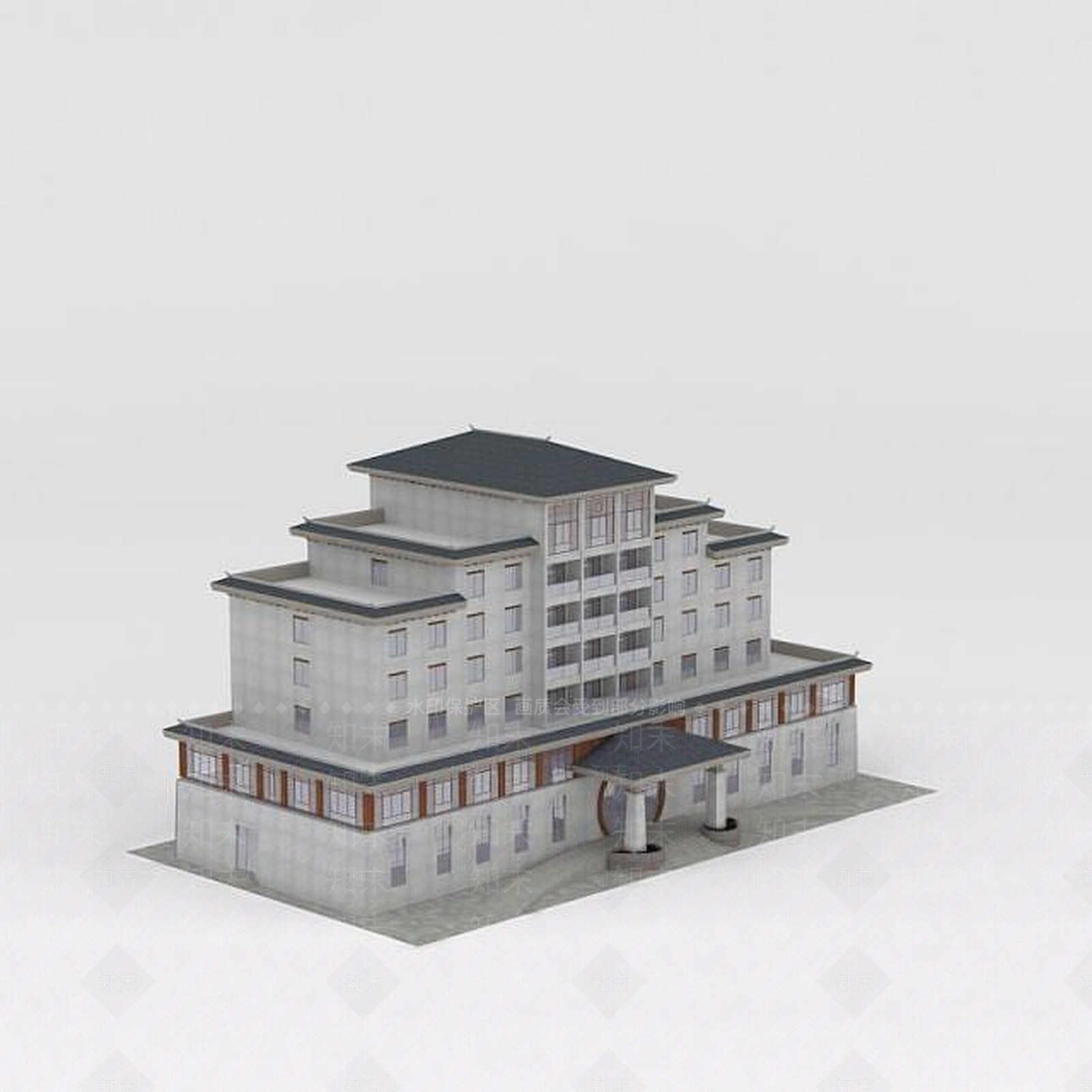 中式酒店3D模型下载【ID:1188684512】