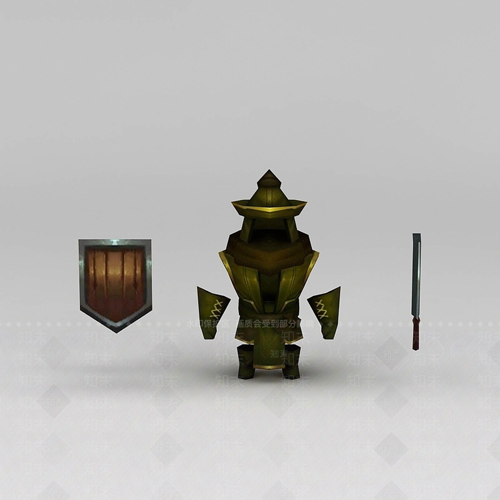 现代花千骨游戏士兵盔甲3D模型下载【ID:1188685040】