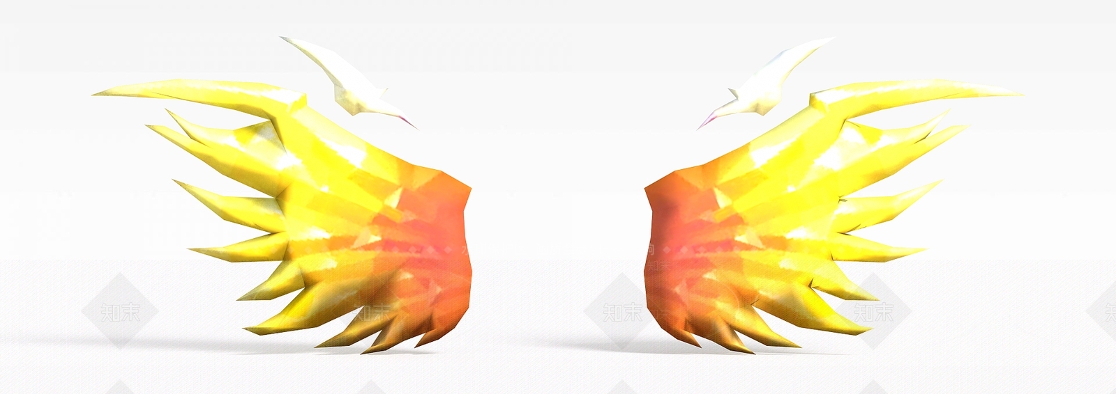 现代游戏装备黄色翅膀3D模型下载【ID:1188685554】