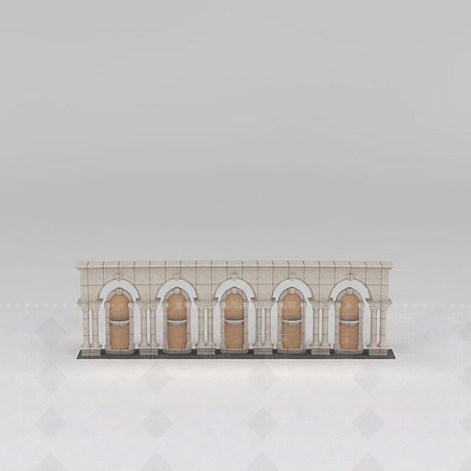 欧式古典欧式建筑景观墙3D模型下载【ID:1188688834】