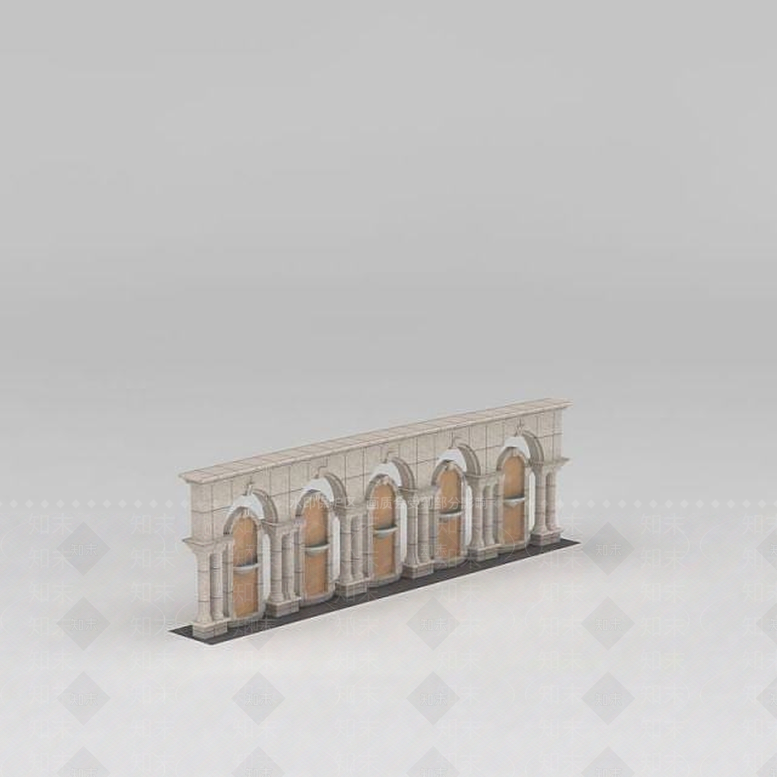 欧式古典欧式建筑景观墙3D模型下载【ID:1188688834】
