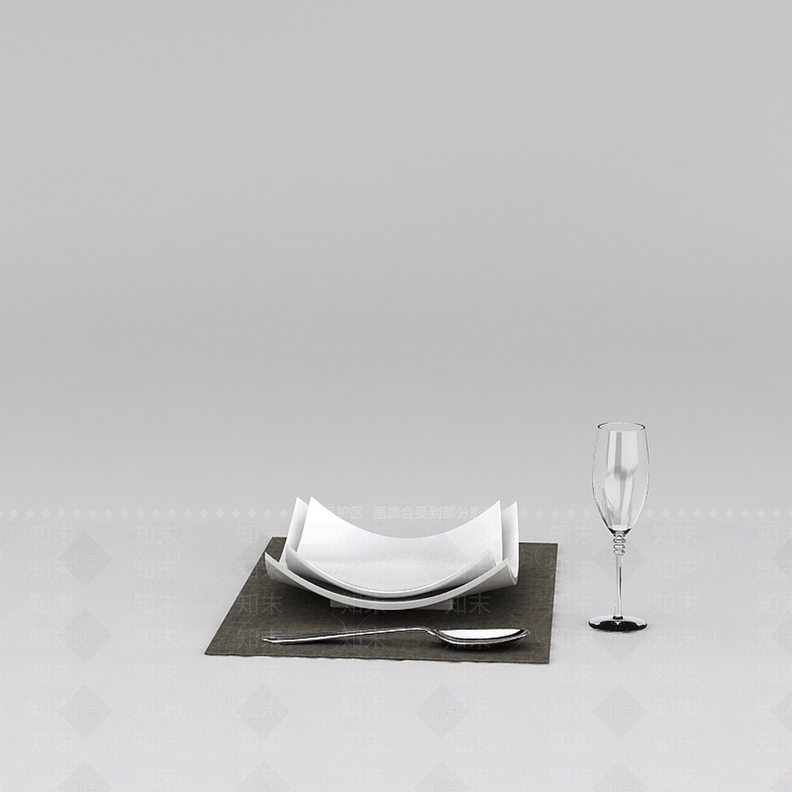 现代餐具盘子红酒杯3D模型下载【ID:1188689341】