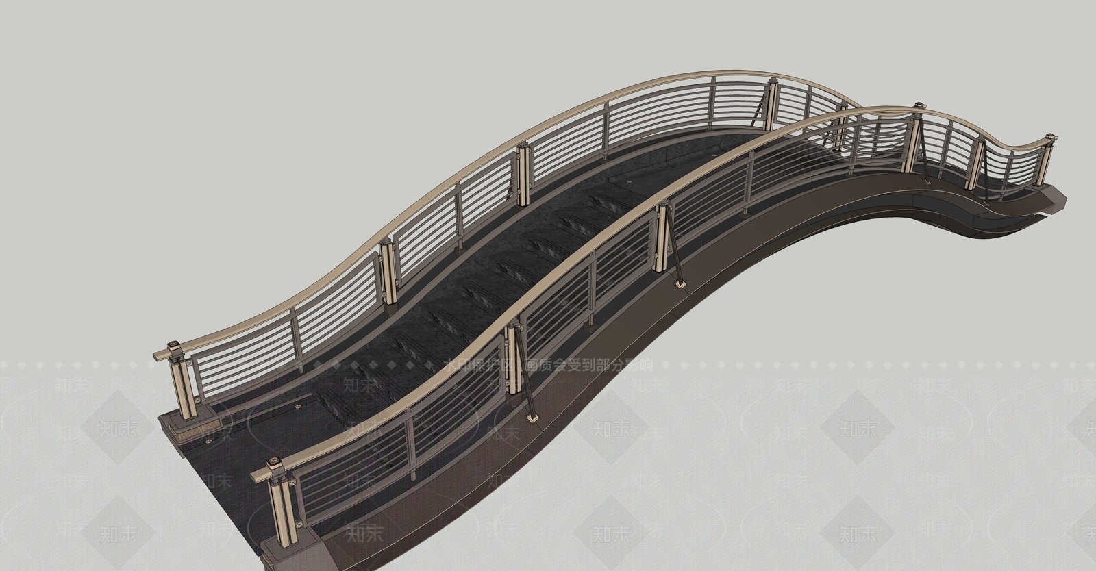 现代景观桥SU模型下载【ID:1188703045】