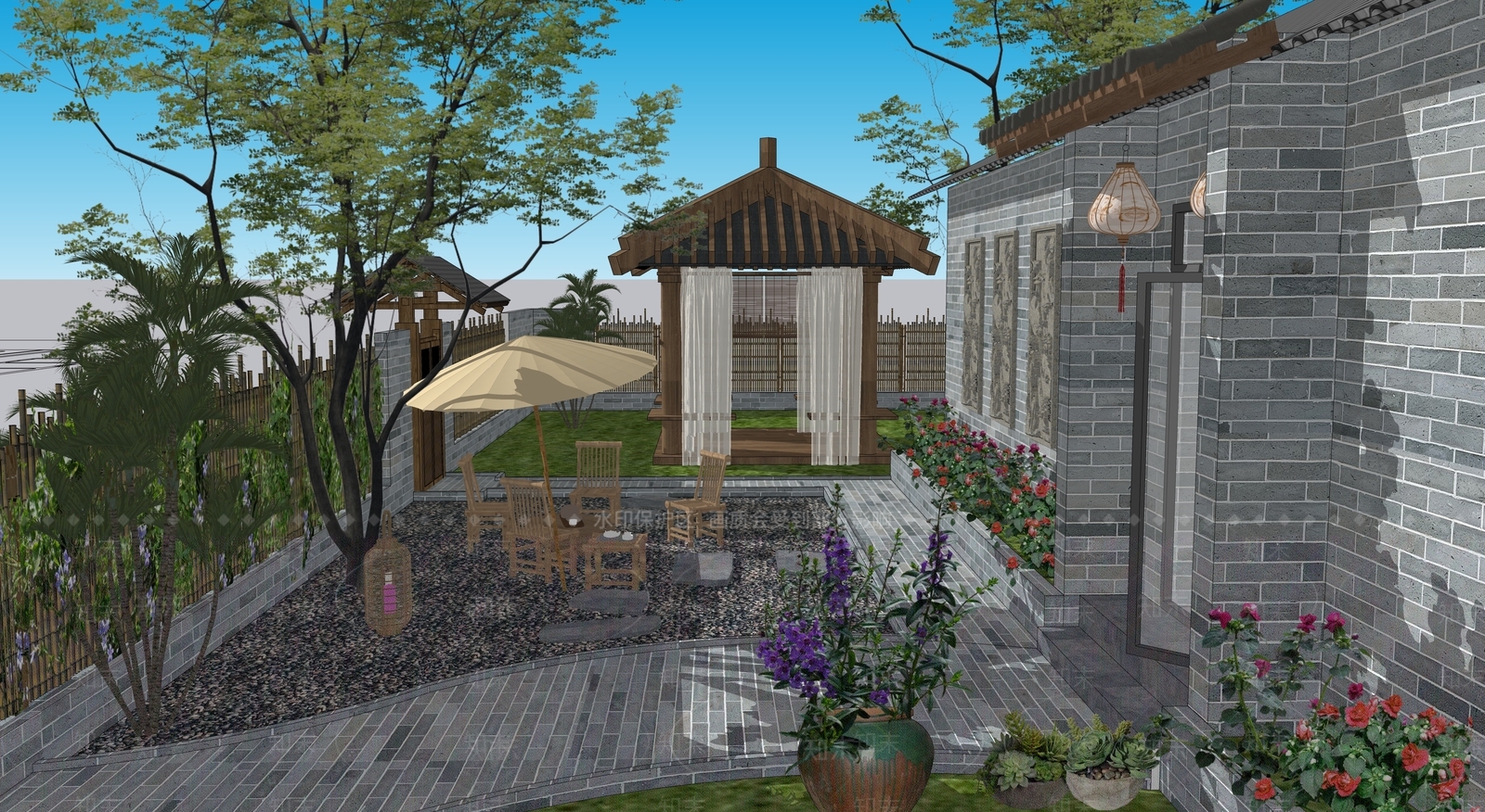 新中式现代包厢SU模型下载【ID:1188709504】