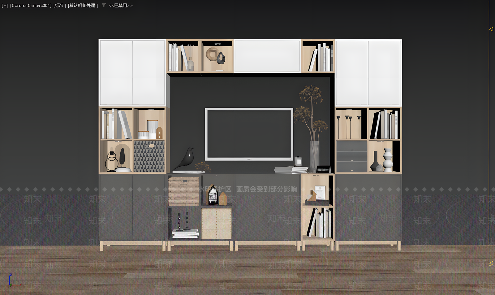 现代书柜3D模型下载【ID:1188711013】