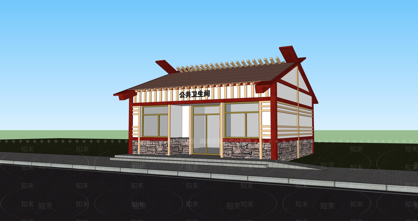 原木小公建SU模型下载【ID:1188714520】