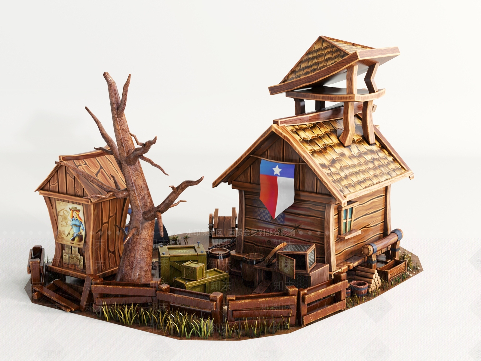 现代欧式木屋3D模型下载【ID:1188717035】